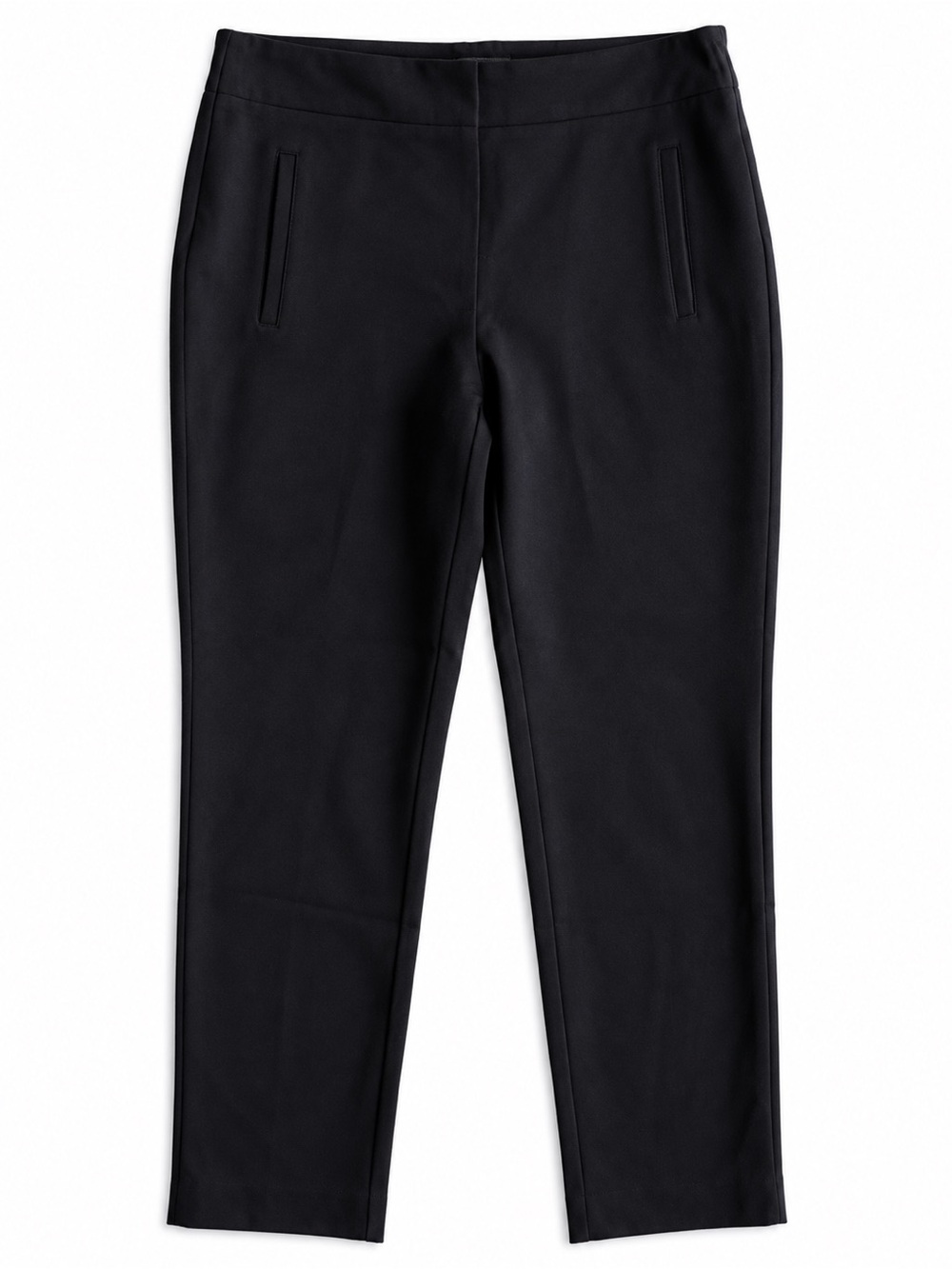 Chico’s Black Slim Pull-On Pants Stretch Straight Leg Size 1 (US 8)